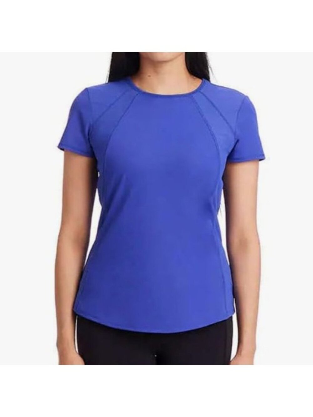 Spyder Activewear Top Shirt Large Blue Short Sleeve Gym Workout